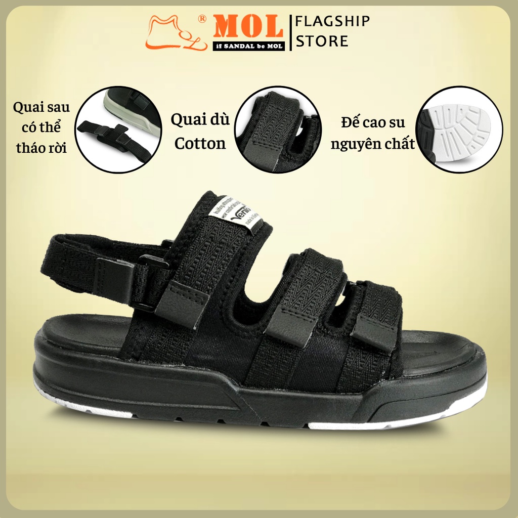 Giày Sandal Vento Unisex Nam Nữ 3 Quai Ngang Êm Bền Phù Hợp Đi Học Đi Làm Đi Du Lịch Màu Đen Trắng Mã NV1001