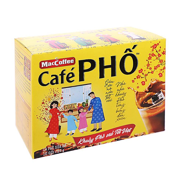 Cà Phê Phố Sữa Đá MacCoffee (10 Gói x 22g)