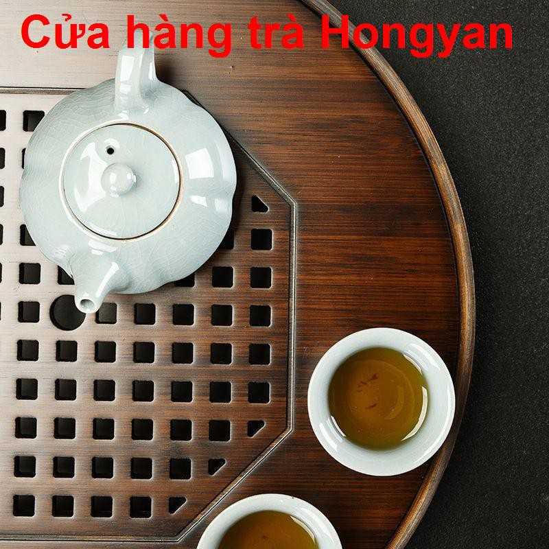 Vần cổĐồng xu cổ điển hình tròn bằng Trung Quốc đựng nước khay trà, loại tre Bàn trà tiếp khách tại nhà Bộ Kung