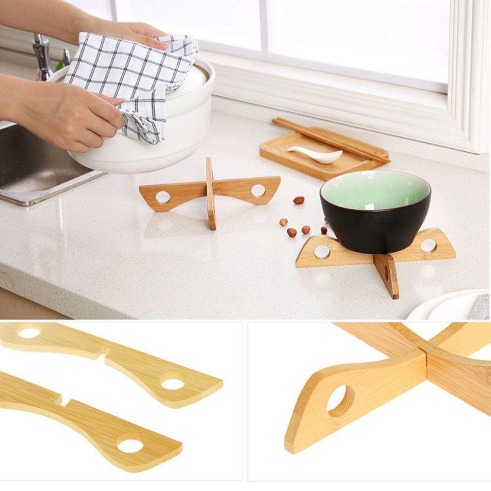 Tấm Lót Nồi Bằng Tre Cách Nhiệt Tháo Rời Được Tiện Lợi Dành Cho Nhà Bếp