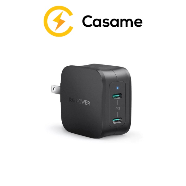 Củ sạc nhanh 2 cổng Ravpower 40W, cổng USB-C 20W RP-PC152