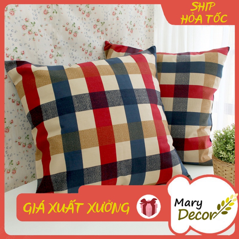 Gối tựa sofa Mary Décor - họa tiết Caro Mỹ G-N10