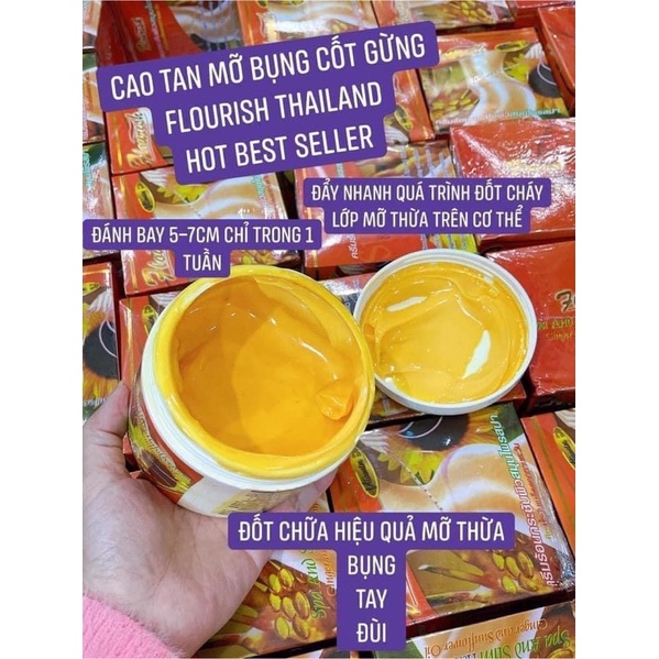 Gel Massage Cao Gừng Tan Mỡ giảm cân Thiên Nhiên Flourish 500ml thái lan chính hãng Eo Thon Dáng Gọn 250g