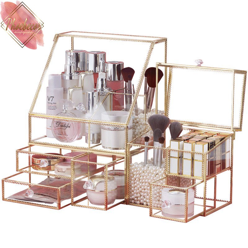 Kệ đựng mỹ phẩm, khay đựng mỹ phẩm, hộp đựng son trong suốt, để bàn - PB31 | BigBuy360 - bigbuy360.vn