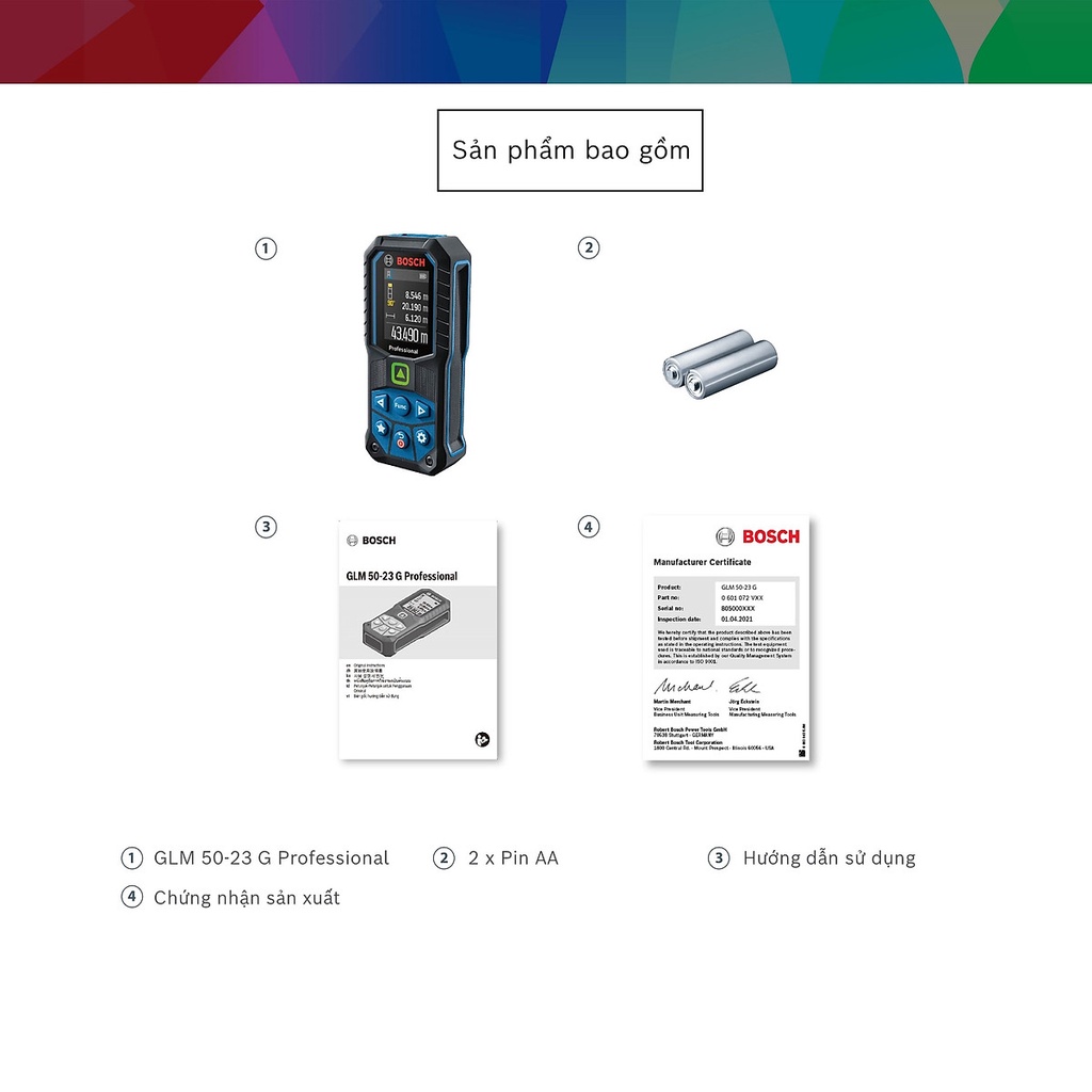 Máy đo khoảng cách Laser tia Xanh Bosch GLM 50-23 G