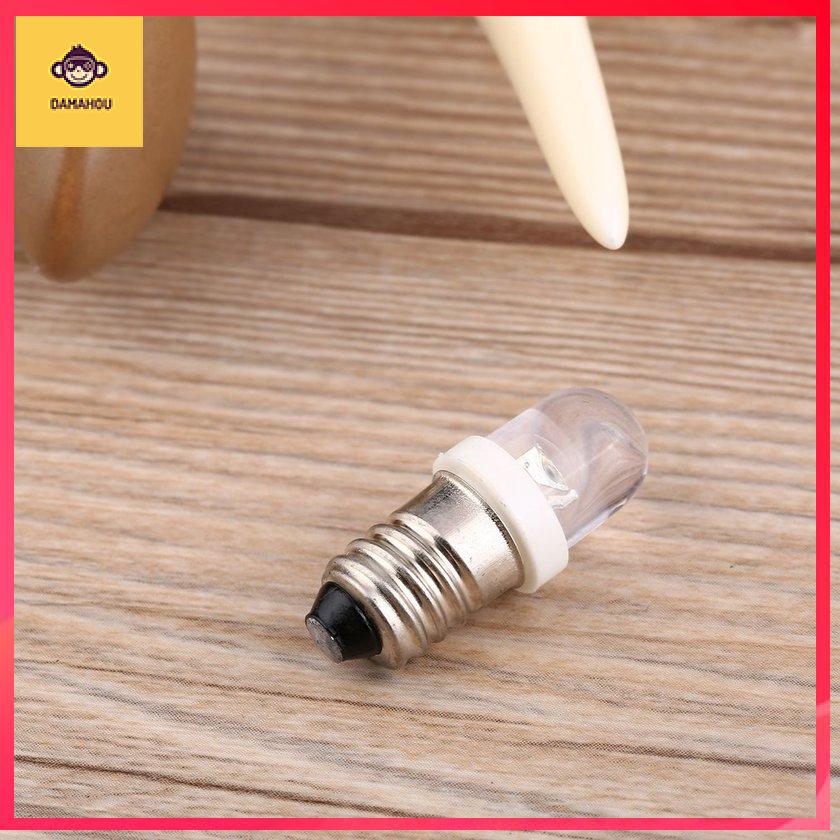 【Trong kho】E10 LED cơ sở chỉ thị bóng đèn Bóng đèn trắng lạnh 24 V DC Đèn chiếu sáng