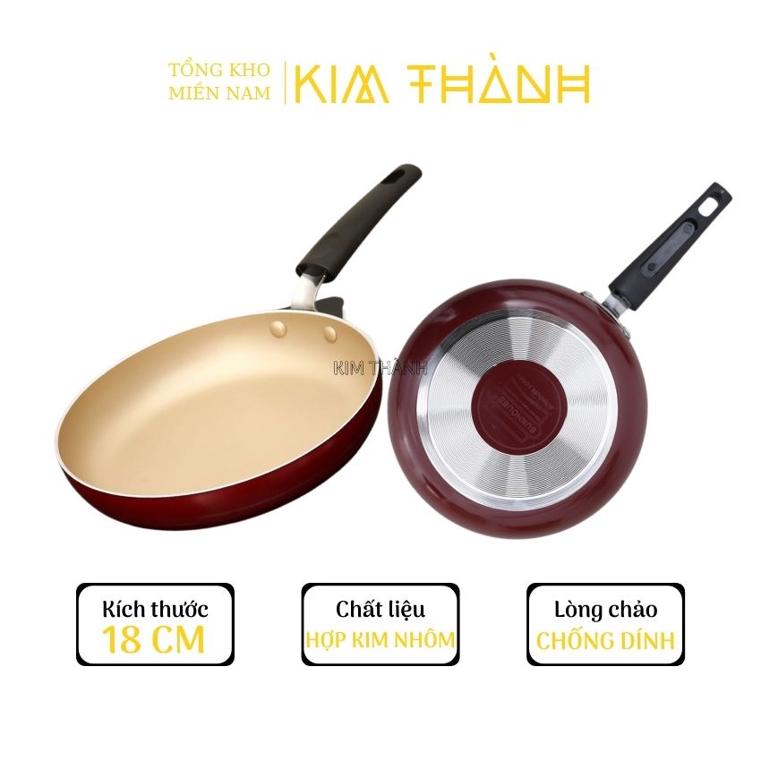Chảo Chống Dính SunHouse Hơp Kim Nhôm size 18cm Chống Dính 3 Lớp, Siêu Bền