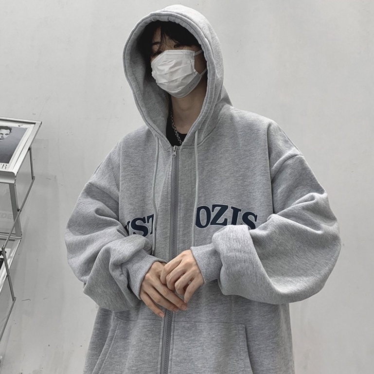Áo Khoác Nỉ Hoodie Zip YSTA Unisex Form Rộng, 2 Màu ĐEN - XÁM SIÊU HOT