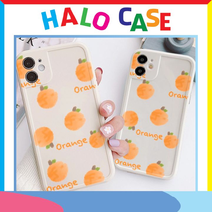Ốp lưng iphone viền nổi BVC cam màu nước 6/6plus/6s/6splus/7/7plus/8/8plus/x/xr/xs/11/12/pro/max/plus/promax - Halocase