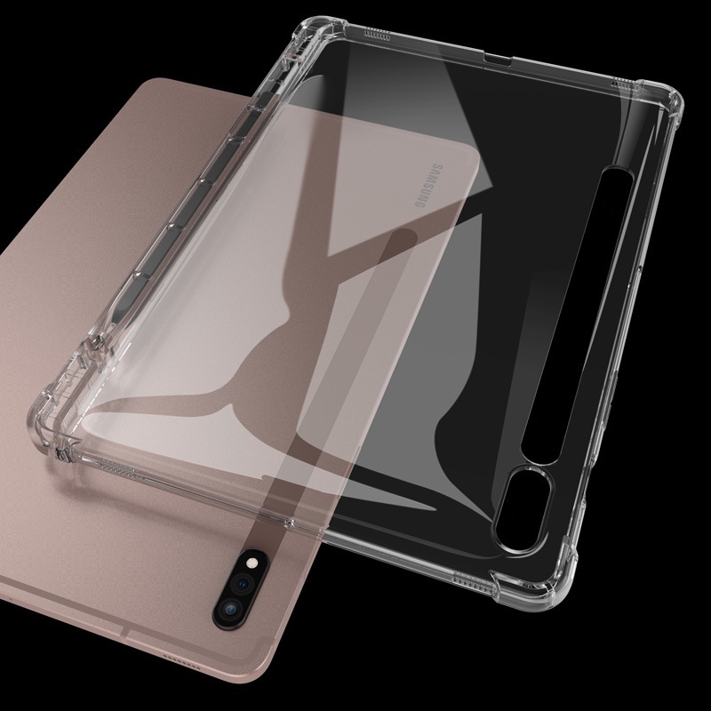 Ốp Máy Tính Bảng TPU Silicon Mềm Chống Rơi Có Ngăn Đựng Bút Cho Samsung Galaxy Tab S8 Plus S7 S7 Plus S7 FE A7 Lite S6 Lite