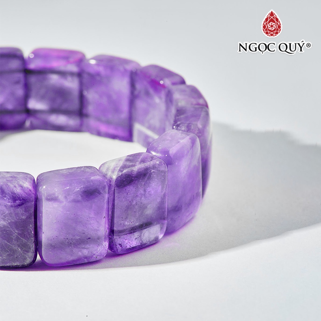 Vòng tay nam TA tím bản vuông - Ngọc Quý