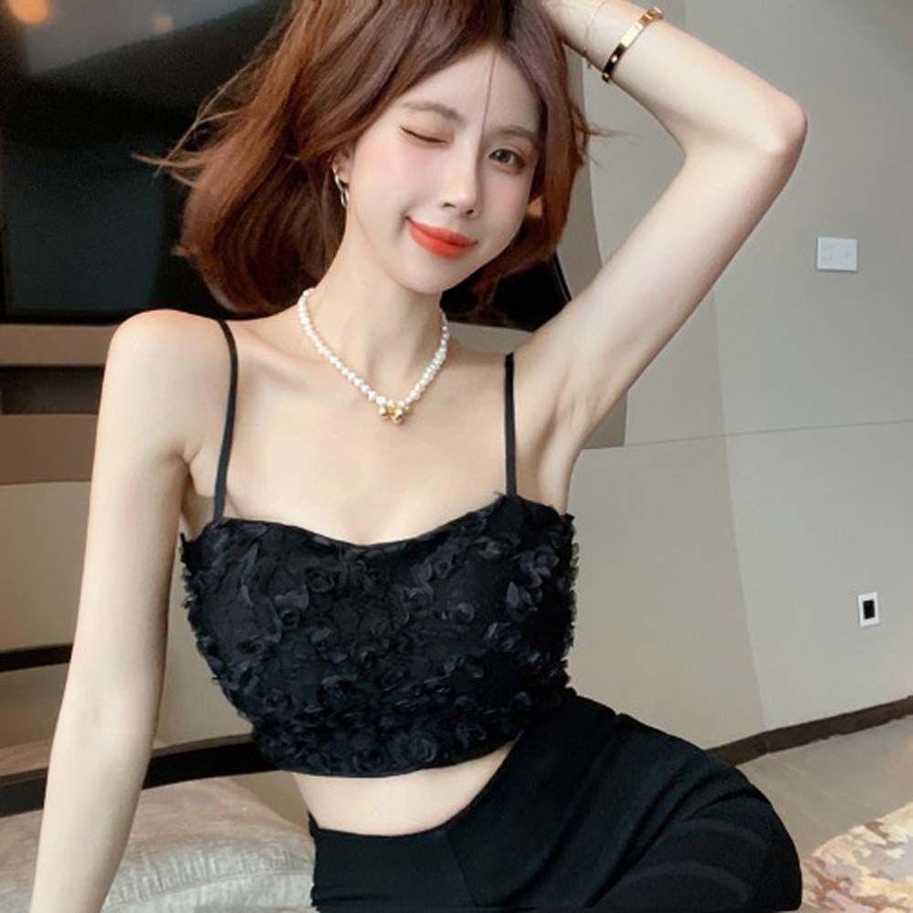 Áo Lót Ren Hoa Spandex Màu Trơn Thoáng Khí Hở Lưng Có Đệm Ngực Cho Nữ