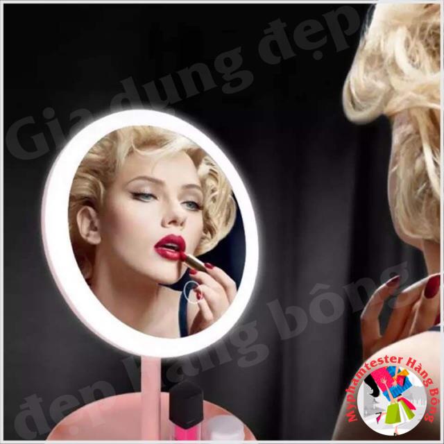 Gương trang điểm có đèn led dùng điện sạc