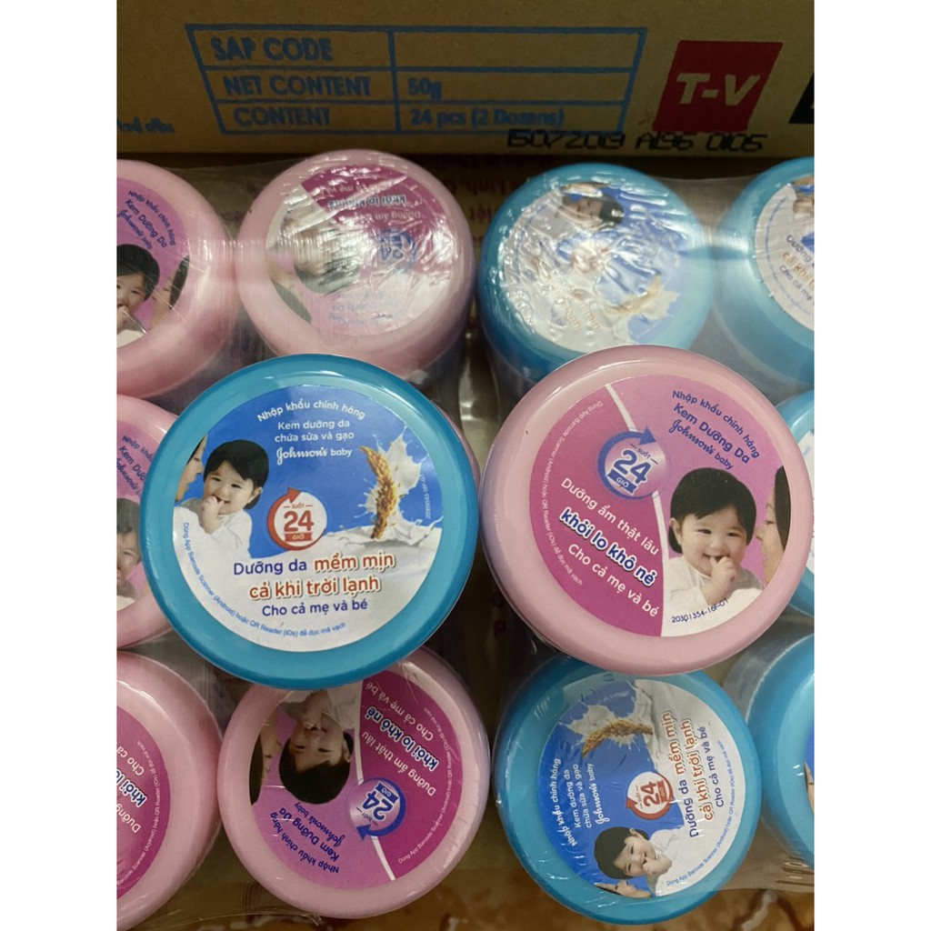 Kem Dưỡng Da Johnson's Baby Xanh 50g - Dành Cho Da Khô