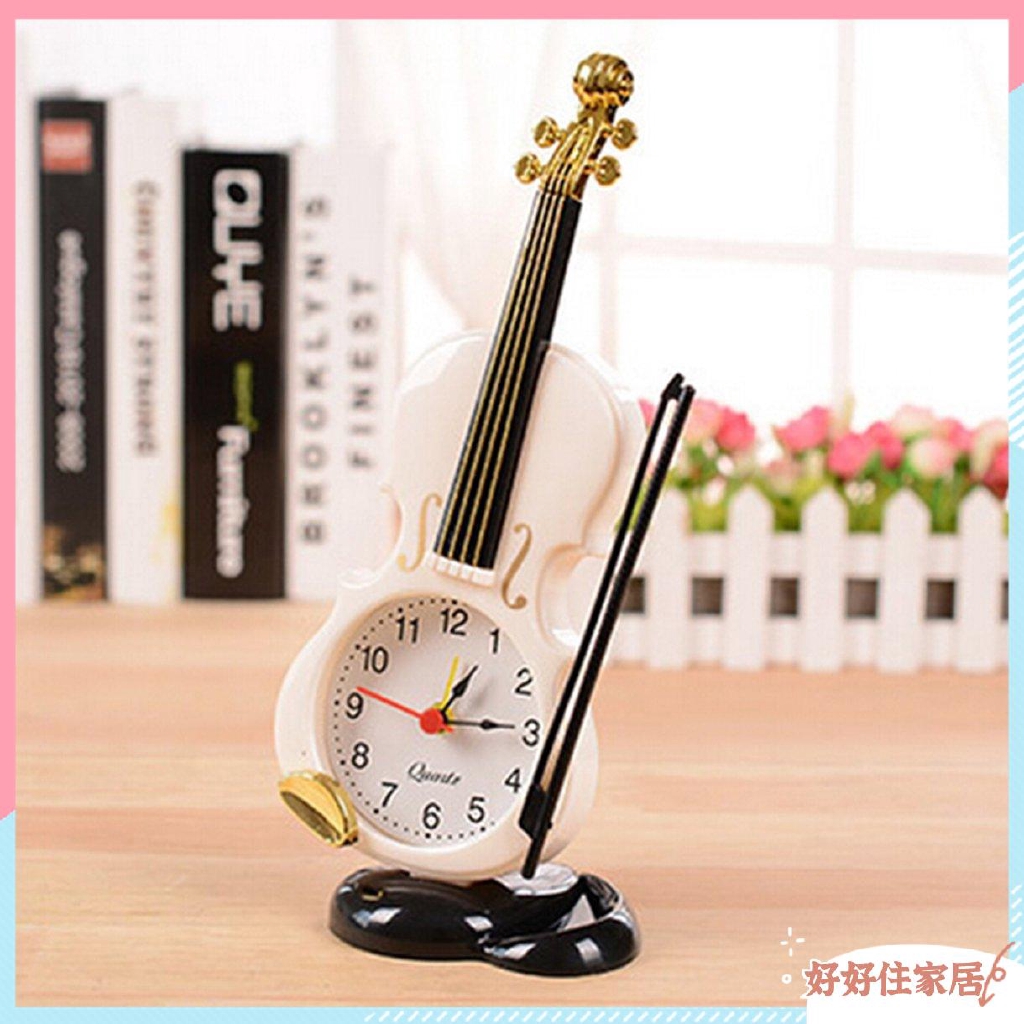 Đồng hồ báo thức để bàn hình đàn violin trang trí nhà cửa