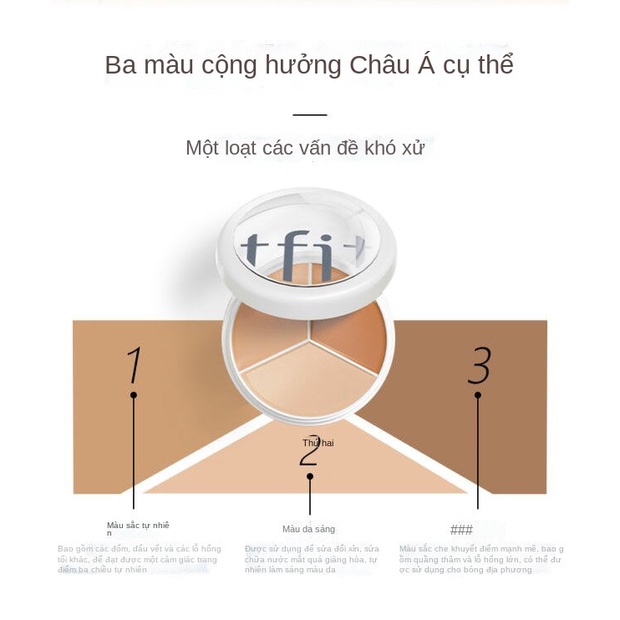 Kem che khuyết điểm TFIT ba màu che phủ các vết thâm trên khuôn mặt mụn trứng cá và quầng thâm