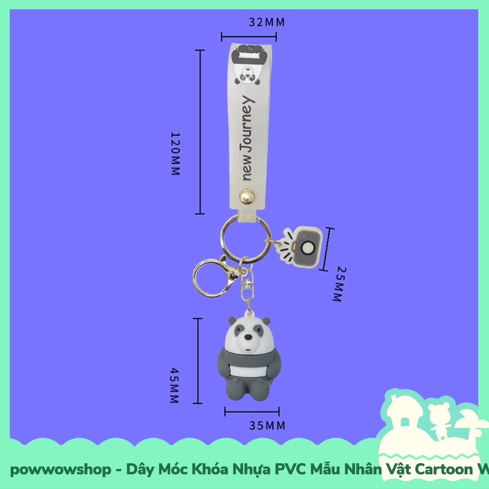 [Sẵn VN - Hỏa Tốc] Dây Móc Khóa Nhựa PVC + Gel Silica Mẫu Nhân Vật Hoạt Hình Cartoon We Bare Bear