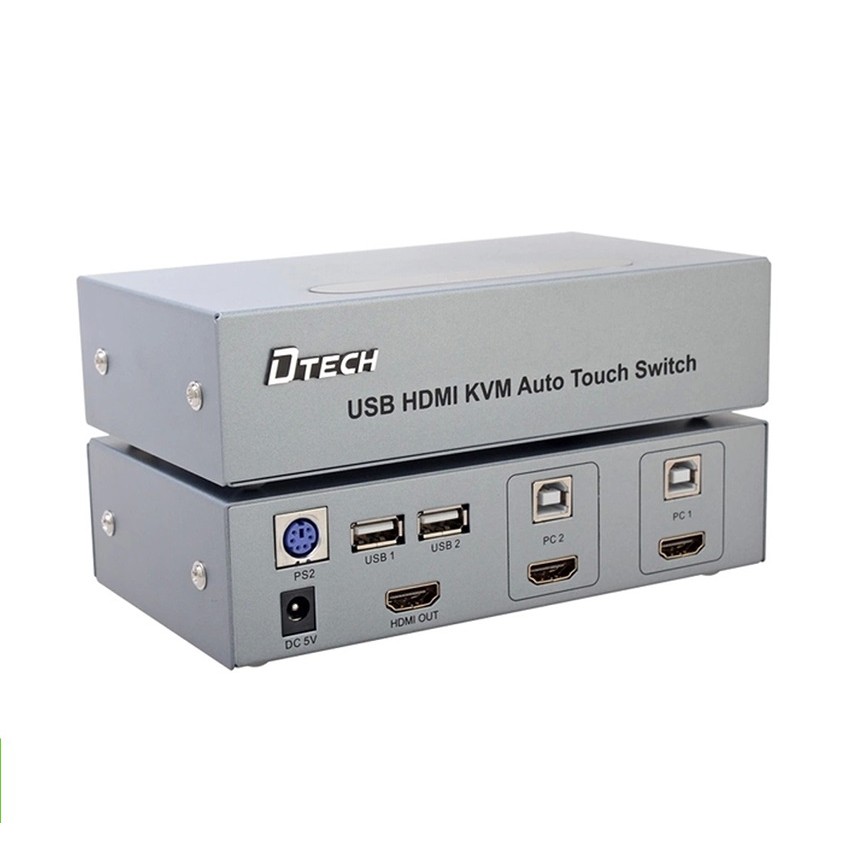 Bộ gộp tín hiệu HDMI KVM dùng chung bàn phím chuột cổng USB DTECH 2CPU DT 8121 , 4CPU DT 8141B
