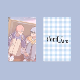 Ảnh card bo góc in hình HERE U ARE manhua thẻ bo viền 5*8cm anime chibi sưu tầm 16 mẫu