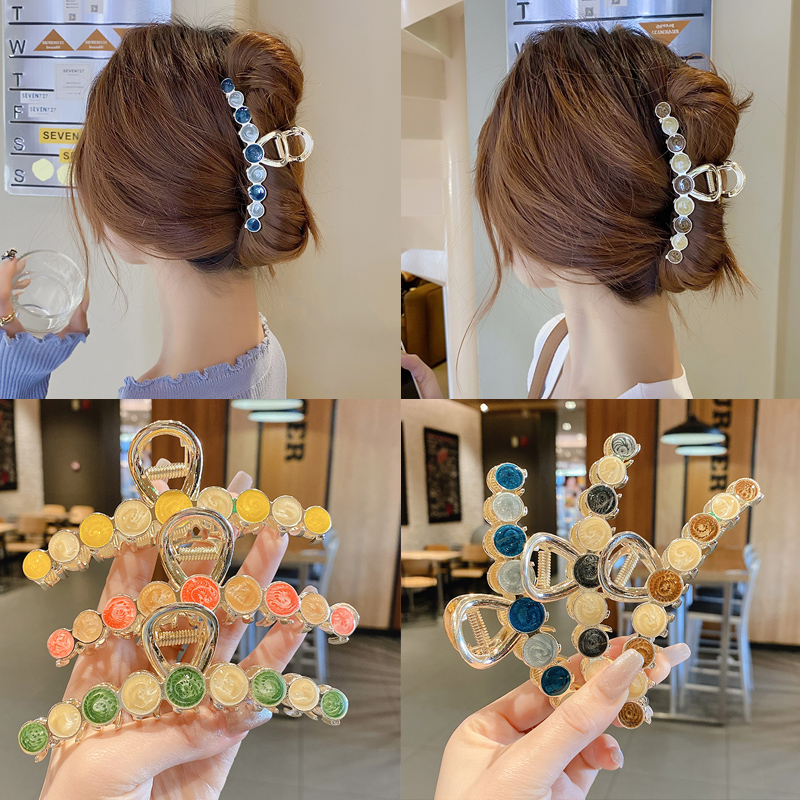 Kẹp Tóc Kim Loại Đính Đá Nhiều Màu Thời Trang Hàn Quốc