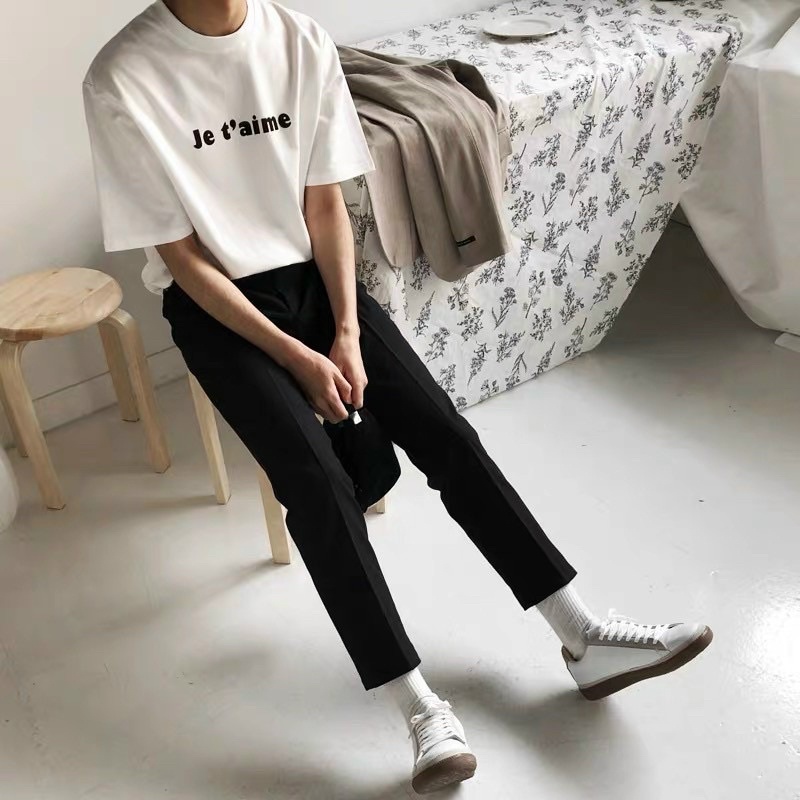 ÁO THUN TAY LỠ COTTON JE T’AIME UNISEX NAM NỮ