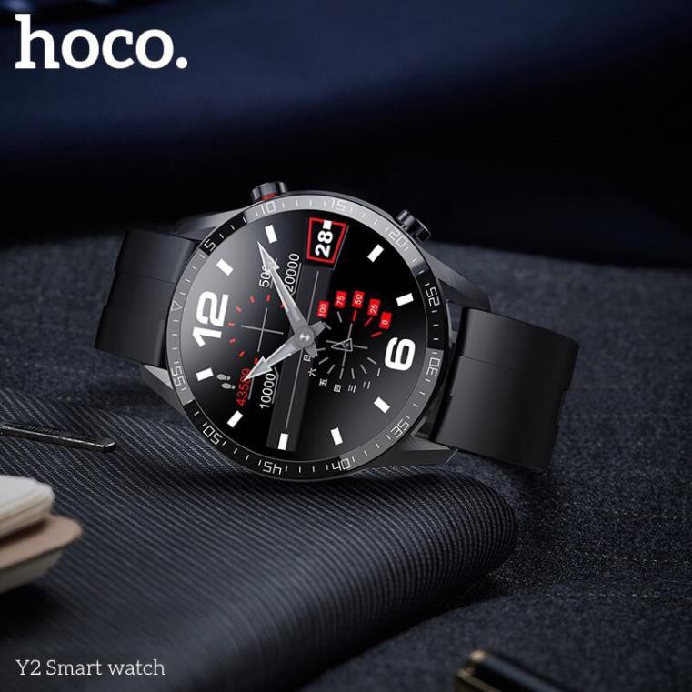 Đồng hồ thông minh Smart Watch hoco Y2 chống nước, Nghe gọi, thông báo, theo dõi sức khỏe, màn hình màu cảm ứng