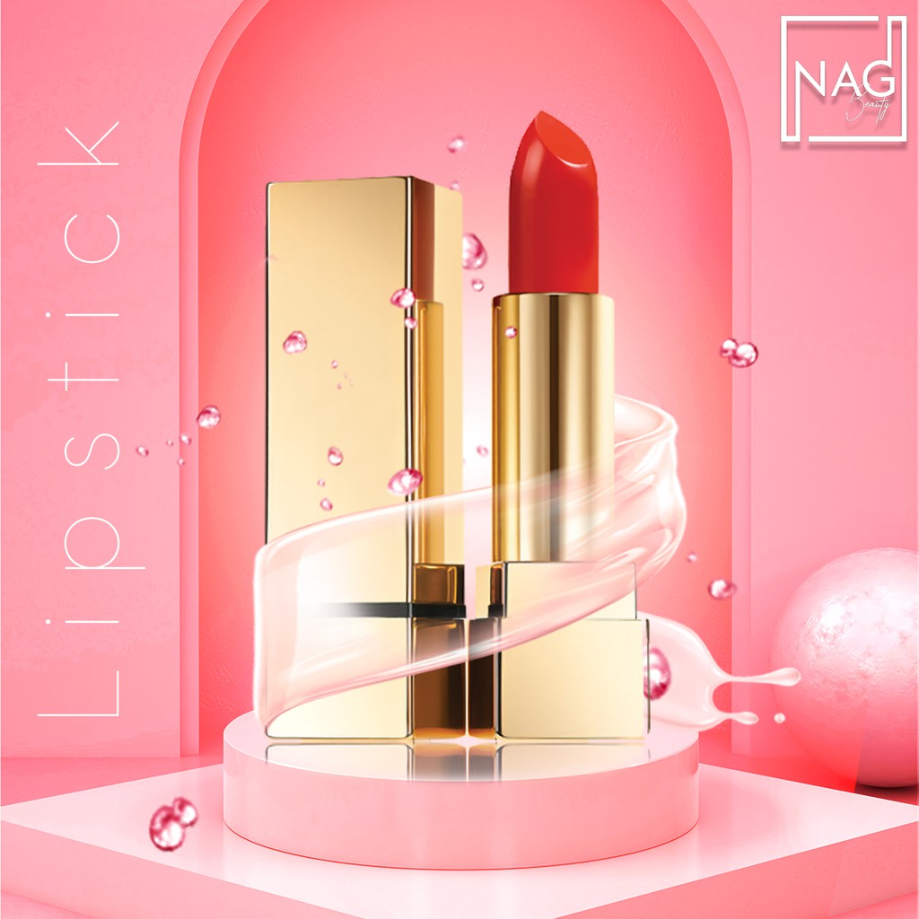 Son lì NAG Lipstick hai màu đỏ cam, đỏ ruby sang trọng cho đôi môi mềm, quyến rũ - N.A.G Beauty