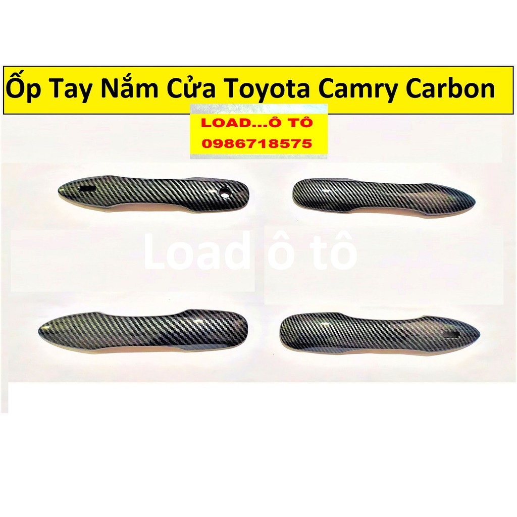 Ốp Tay Nắm Cửa Xe Toyota Camry 2022-2019 Vân Carbon Cao Cấp