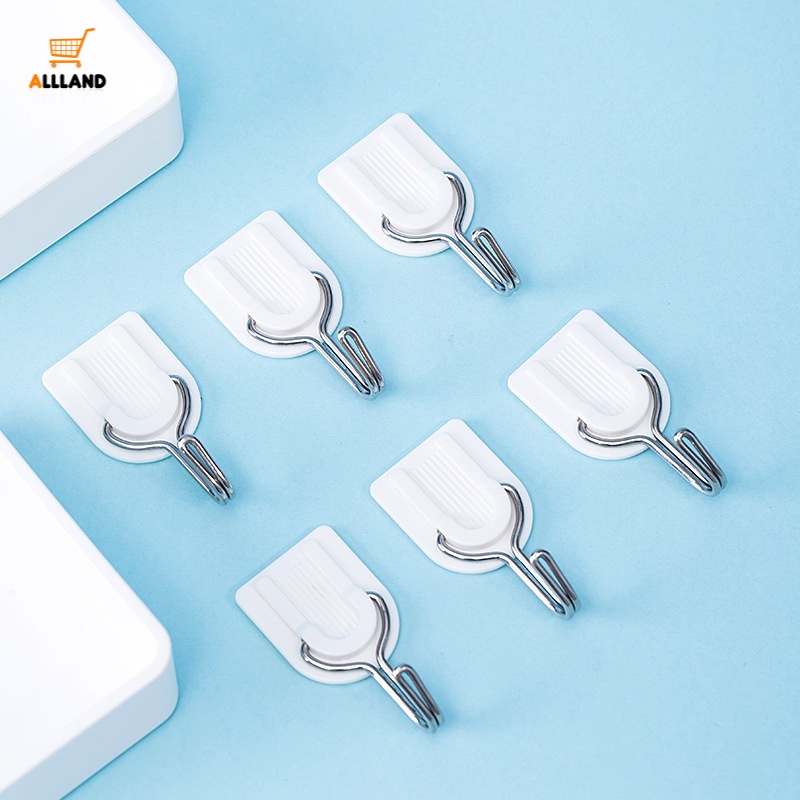 Set 6 Móc Nhựa Trắng Đa Năng Treo Khăn Lau Nhà Tắm