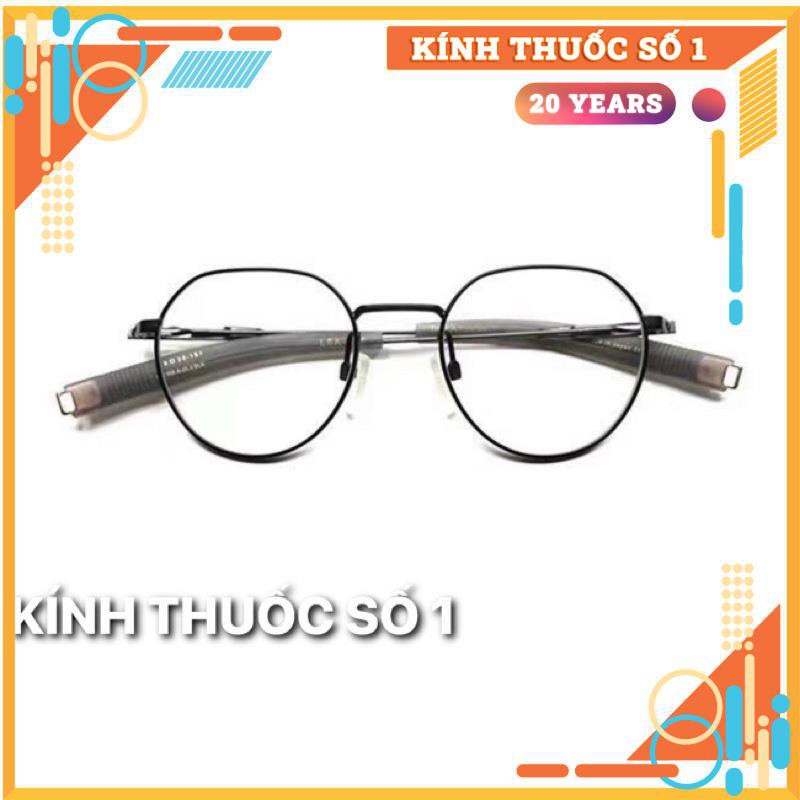 Gọng kính cận mắt tròn cao cấp DITA chất liệu titanium