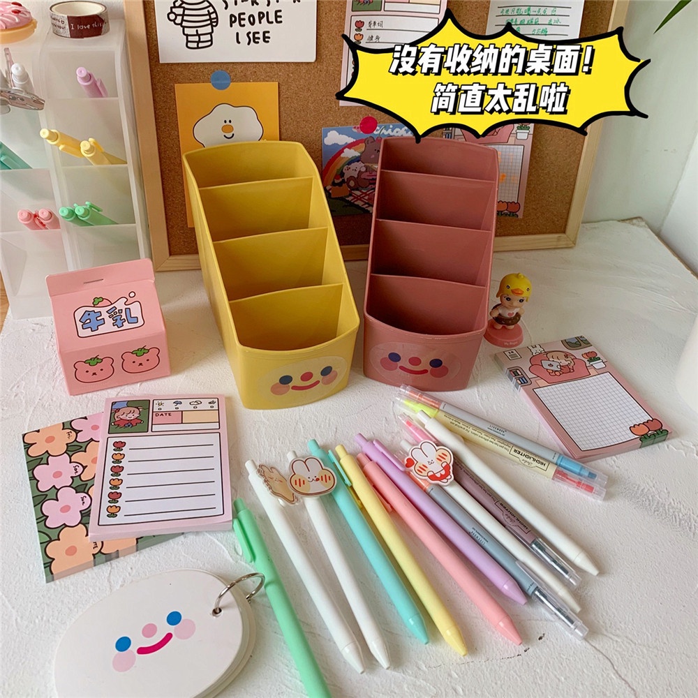 Khay đựng đồ để bàn phong cách Hàn - Nhật thiết kế dạng hộp nhựa tiện dụng để đựng bút và mỹ phẩm