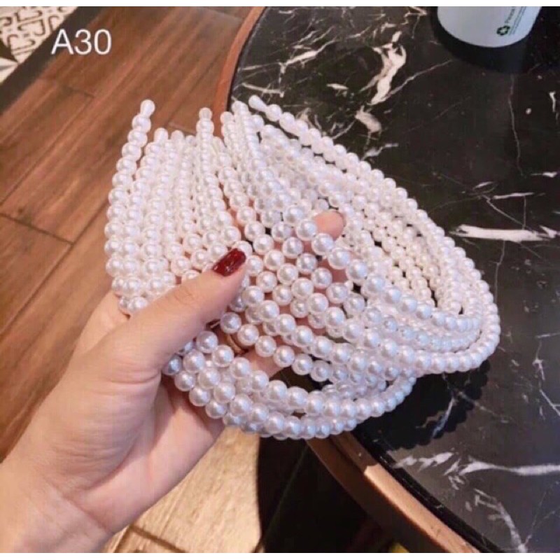 Bờm tóc siêu sang đính đá siêu sang ngọc trai nhân tạo cho nữ - chất liệu cao cấp, thời trang Hàn Quốc