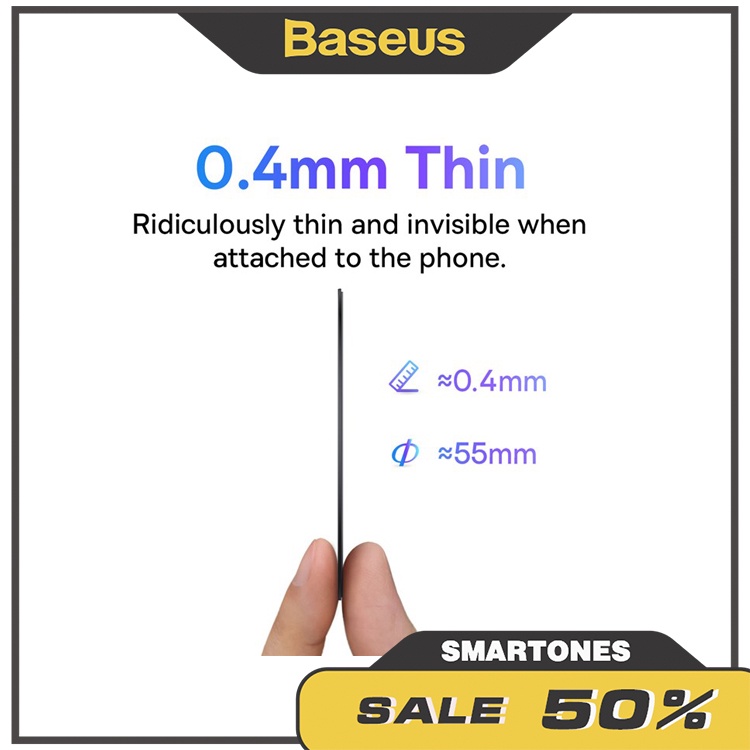 Vòng Kim Loại Từ Tính Baseus Halo Series Magnetic Metal Ring, cung cấp khả năng sạc từ tính cho điện thoại và ốp lưng