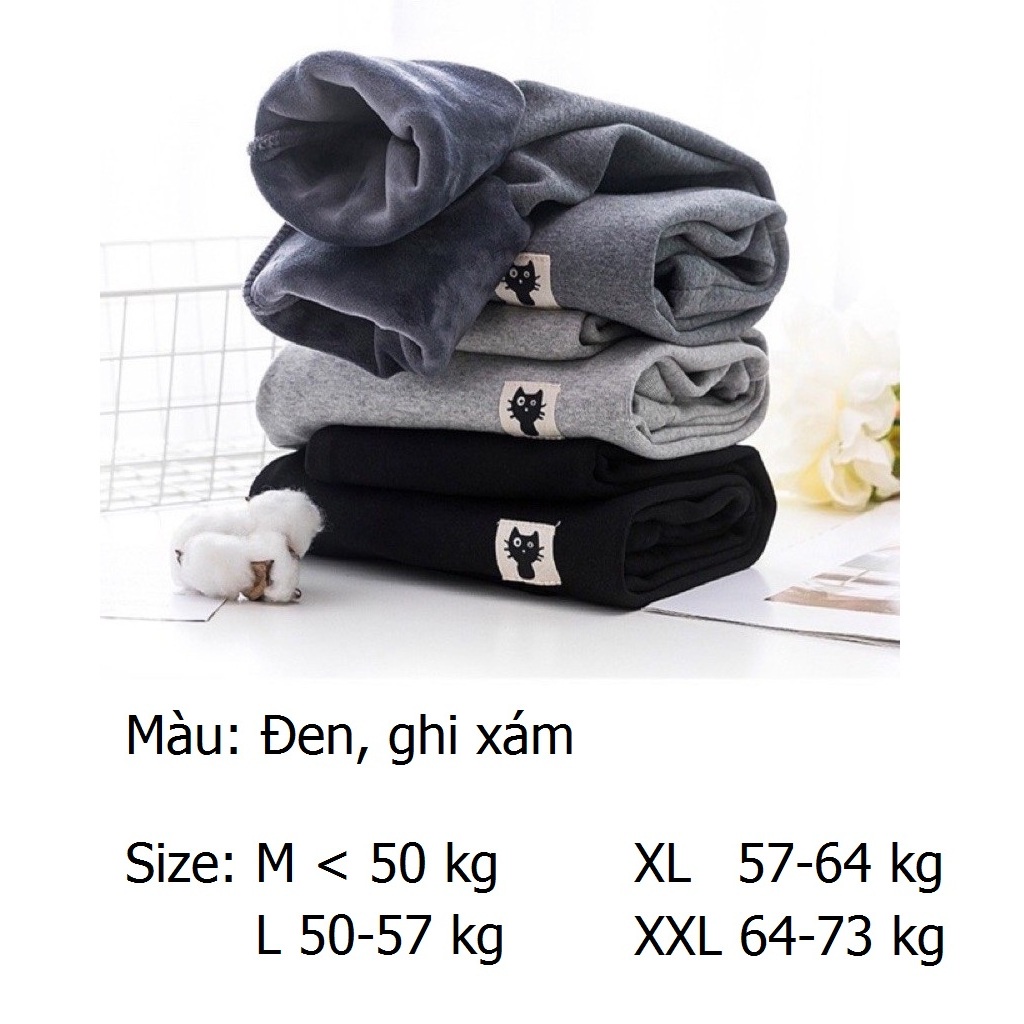 Quần Bầu Mèo Lót Lông Siêu Ấm, Hàng Quảng Châu Chuẩn Mềm Đẹp- Đủ Size, Chun Điều Chỉnh Thoải Mái