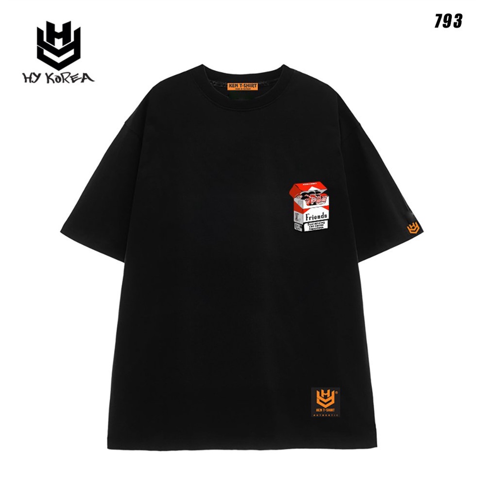 Áo phông form rộng nam nữ tay lỡ HY KOREA Hộp nhiều người Friends 793