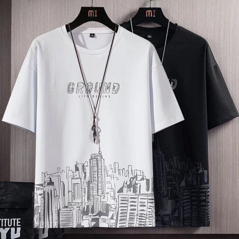 Áo Thun Tay Ngắn Dáng Rộng In Hình Thời Trang Mùa Hè Cho Nam Size M-XXXL