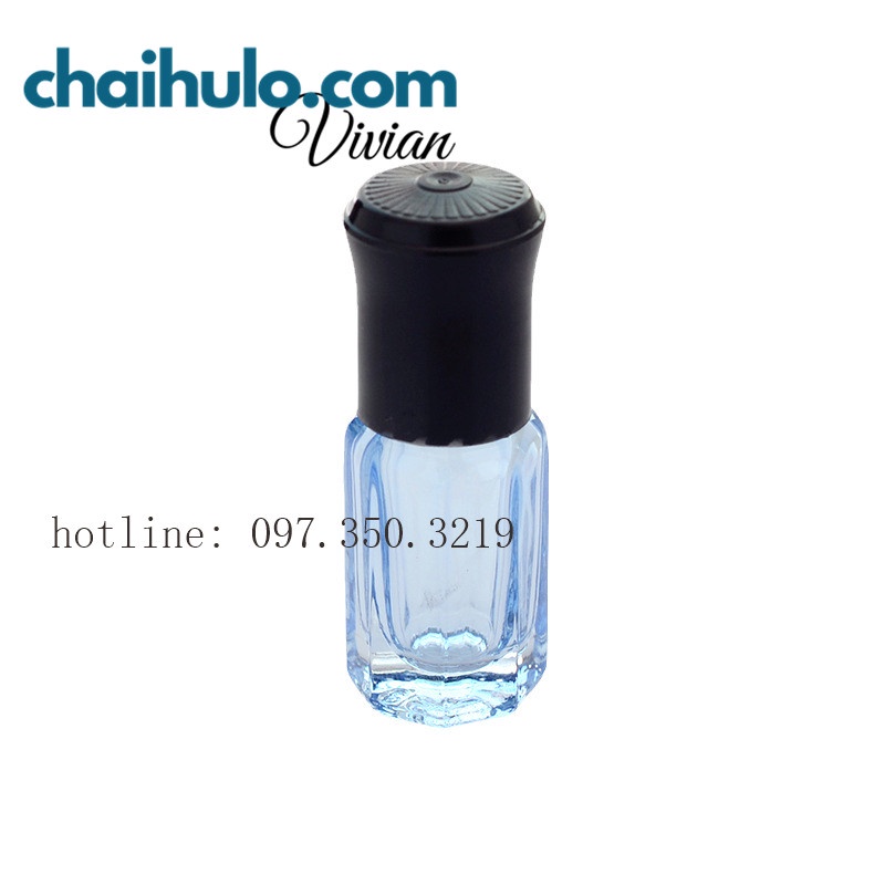 3ml - Chai bi lăn thuỷ tinh đầu bi sắt, chai chiết nước hoa cao cấp nhiều màu