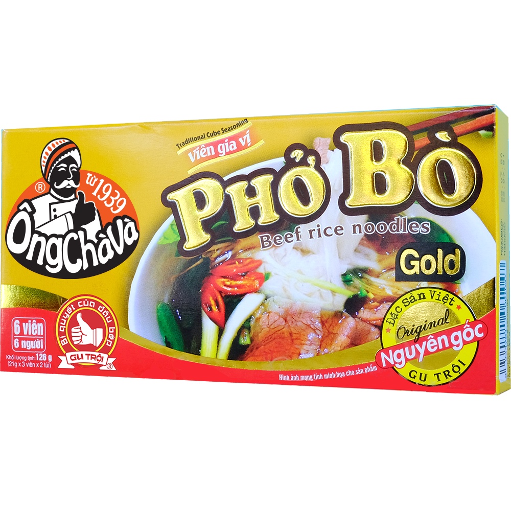 Combo Viên Gia Vị Phở Bò 126gram Và Túi Gia Vị Nấu Phở 25gram Ông Chà Và (Có Túi Lọc)