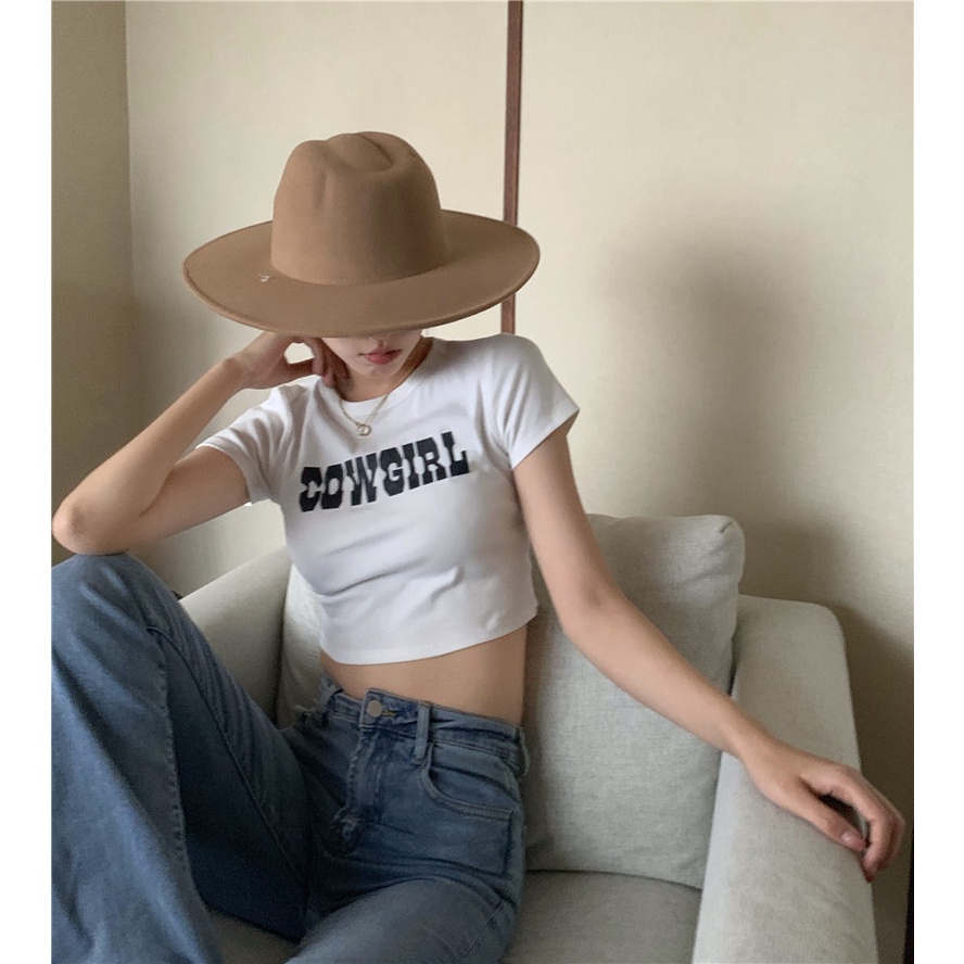 Áo Croptop Ngắn Tay In Họa Tiết Xinh Xắn Theo Phong Cách retro Dành Cho Nữ