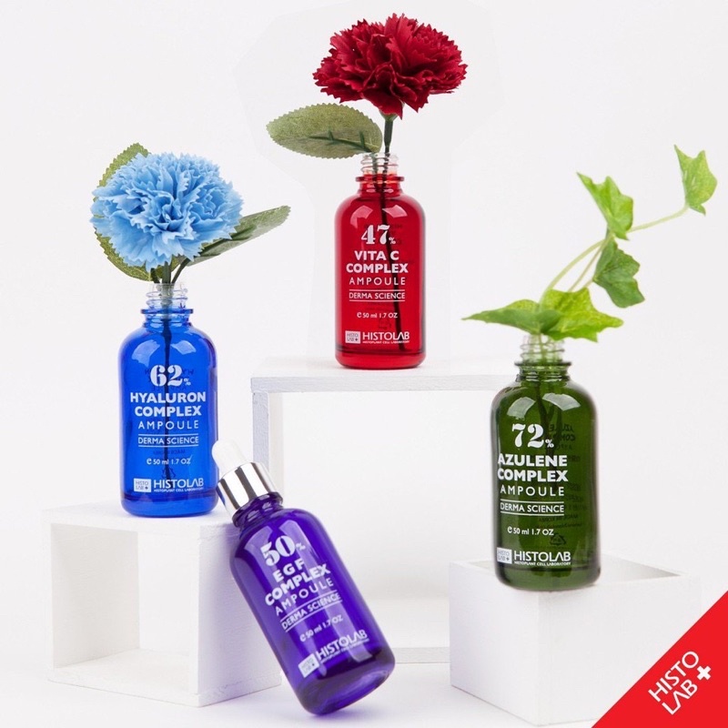TINH CHẤT GIẢM MỤN, ĐIỀU TIẾT BÃ NHỜN HISTOLAB 72% AZULENE COMPLEX AMPOULE DERMA SCIENCE
