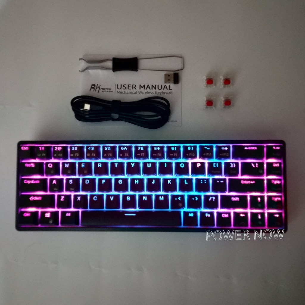 Bàn phím cơ không dây Royal Kludge RK G68 RGB HOTSWAP, Hai Cổng USB. Ba Chế Độ Bluetooth 5.1/ Wifi – Kèm USb Receiver 2.