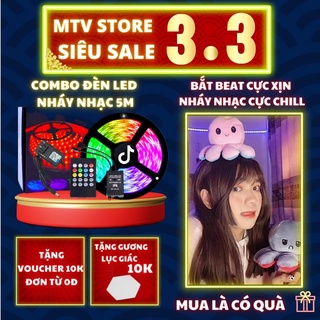 Đèn led trang trí nháy theo nhạc HOT TREND TIKTOK combo cuộn 5m dây led RGB 5050 - MTV Store