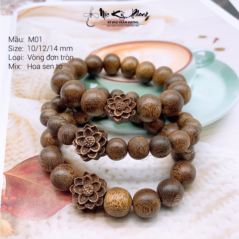 Vòng Tay Gỗ Trầm Hương Nam Nữ [Mộc Kỳ Phong] Size 4li 6li 8li 10li 12li 14li 16li 18li