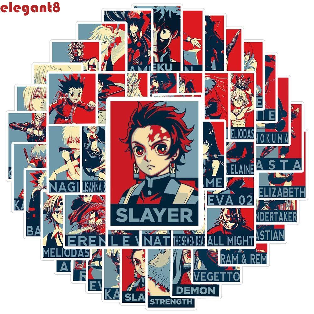 Miếng Dán Trang Trí Đa Năng Chống Thấm Nước Họa Tiết Hoạt Hình Luffy Demon Slayer