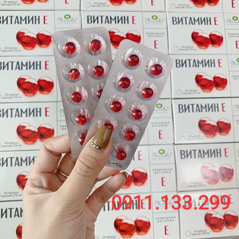 (Chính Hãng) Hộp 2 vỉ VITAMIN E Đỏ (chuẩn nga 100%) | BigBuy360 - bigbuy360.vn