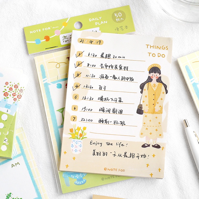 Giấy Ghi Chú Lên Kế Hoạch Hàng Ngày Hàn Quốc Dễ Thương