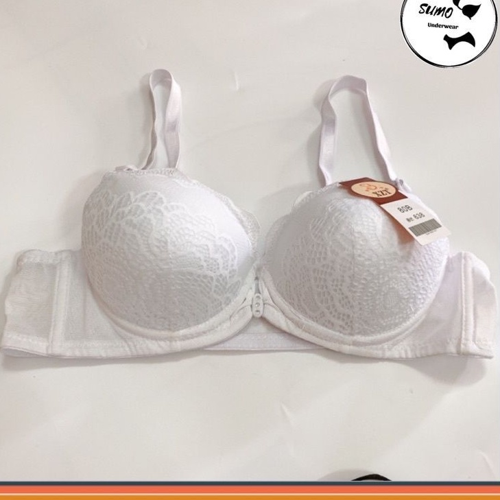 Áo lót ren cài khuy trước, có gọng nhựa nâng đẩy ngực, tạo khe, mút đệm dày 2 cm