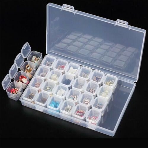 28 Grid Storage Box Practical Adjustable Plastic Case for Jewelry Display，Nail Art Tools Organizer