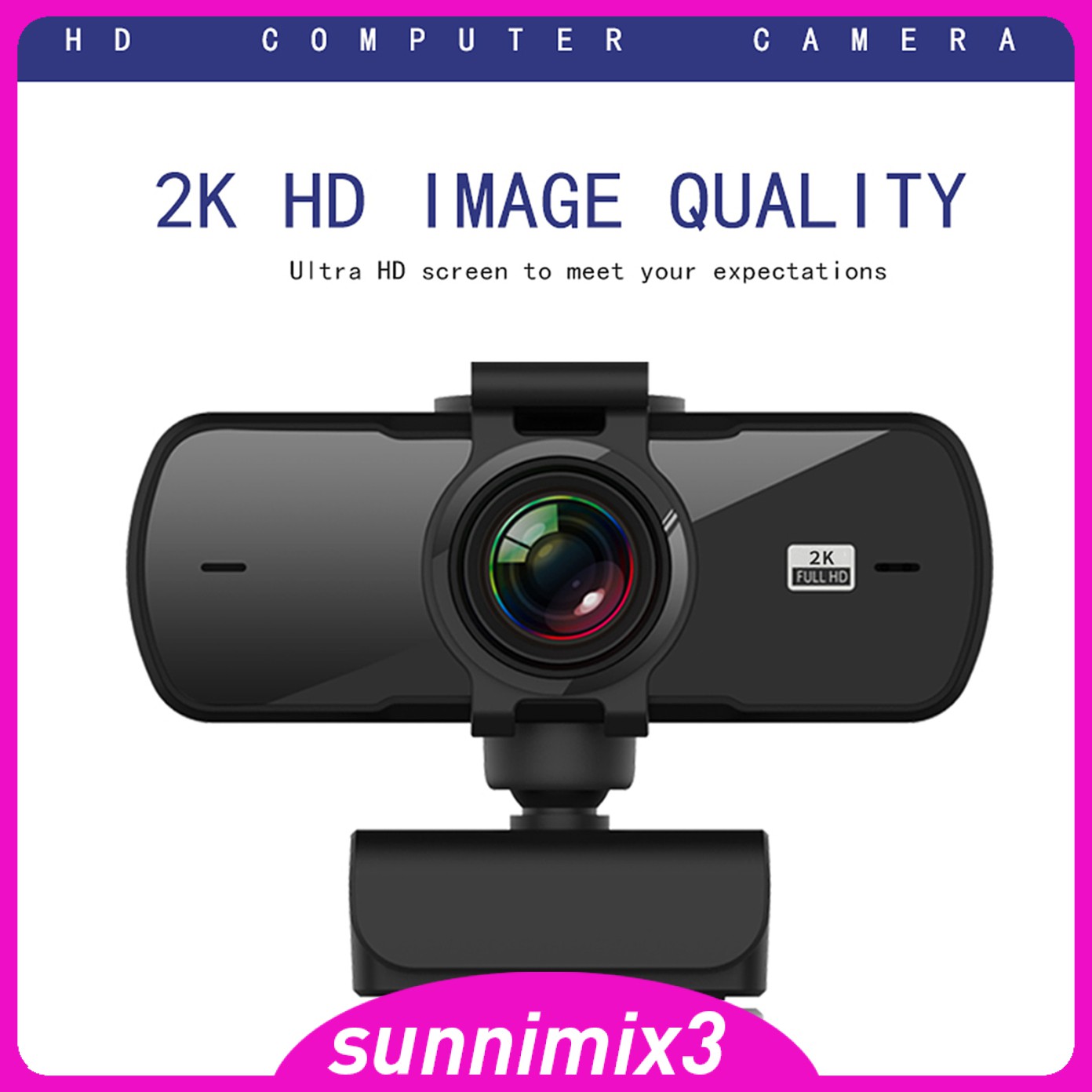 Webcam Usb 2k Full Hd Xoay 360 Độ Kèm Mic Cho Máy Tính