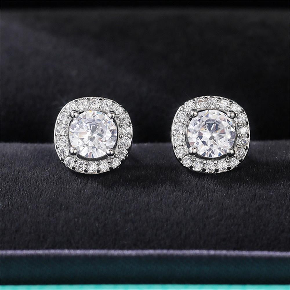 Khuyên Tai Đính Đá Zircon Lấp Lánh Thời Trang Cho Nam Và Nữ